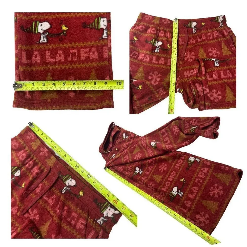Peanuts Holiday Snoopy Pajama ￼Fleece Pants Men’s Size Large